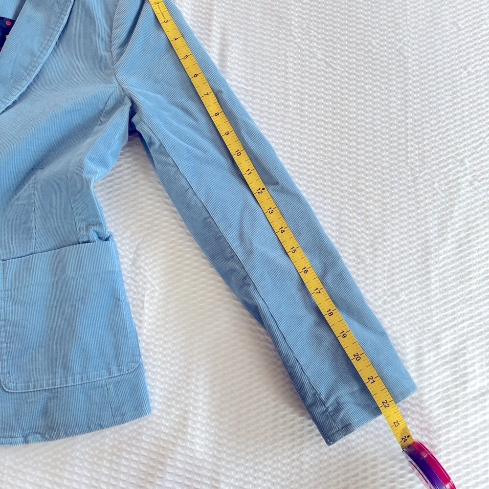 Boden Blue Corduroy Tailored Blazer Jacket Size 2P - Picture 9 of 12